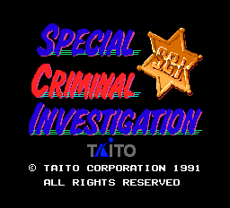 S.C.I.: Special Criminal Investigation title screen for PC Engine